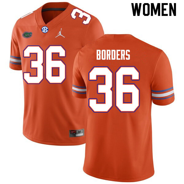 Women #36 Chief Borders Florida Gators College Football Jerseys Sale-Orange